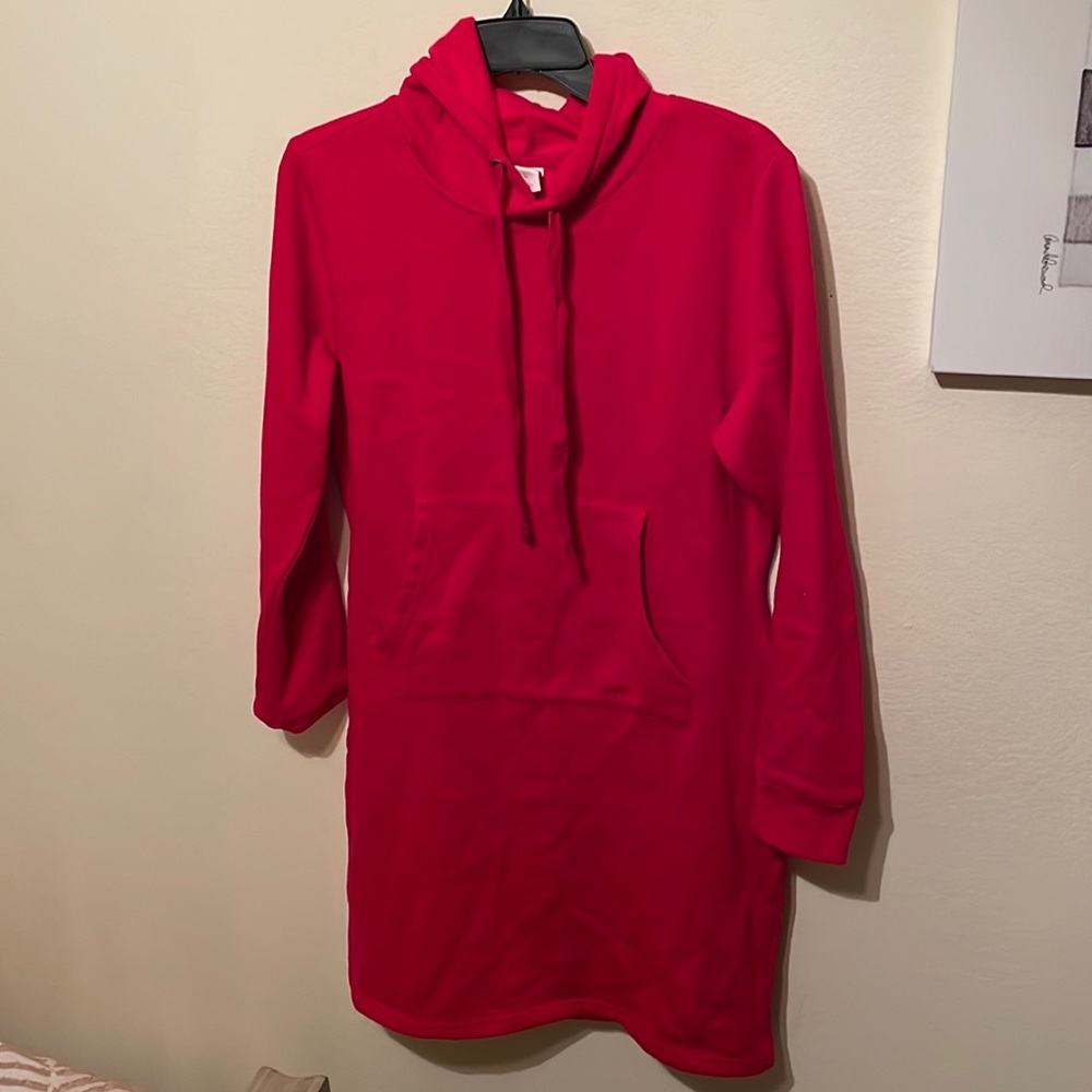 Red sweatshirt dress